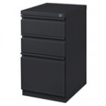 Hirsh 19353 White Mobile Pedestal Letter File Cabinet with 2 Box Drawers and 1 File Drawer - 15