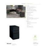 Hirsh 19353 White Mobile Pedestal Letter File Cabinet with 2 Box Drawers and 1 File Drawer - 15