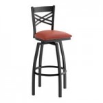 Lancaster Table & Seating Black Finish Cross Back Chair with Vintage Wood Seat - Detached Seat