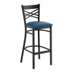 Lancaster Table & Seating Black Finish Cross Back Chair with Vintage Wood Seat - Detached Seat