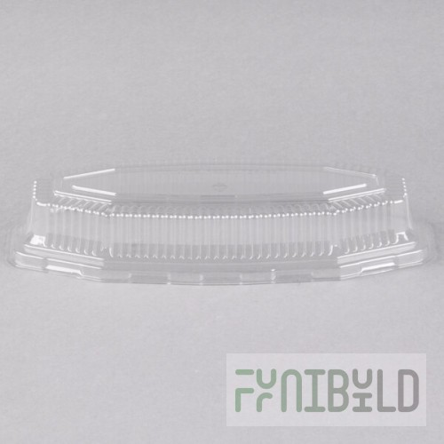 Fineline 9215-L Flairware Clear PET Plastic Serving Boat Dome Lid - 150/Case