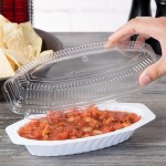 Fineline 9215-L Flairware Clear PET Plastic Serving Boat Dome Lid - 150/Case