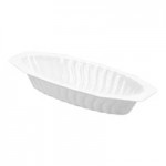 Fineline 9215-L Flairware Clear PET Plastic Serving Boat Dome Lid - 150/Case