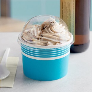 Choice 12 oz. Blue Paper Frozen Yogurt / Food Cup with Dome Lid - 50/Case Choice 12 oz. Blue Paper Frozen Yogurt / Food Cup with Dome Lid - 50/Case