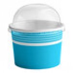 Choice 12 oz. Blue Paper Frozen Yogurt / Food Cup with Dome Lid - 50/Case Choice 12 oz. Blue Paper Frozen Yogurt / Food Cup with Dome Lid - 50/Case