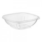 Visions Clear PET Plastic Flat Lid for 8, 12, and 16 oz. Square Bowls - 500/Case