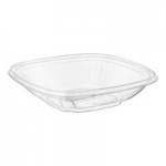 Visions Clear PET Plastic Flat Lid for 8, 12, and 16 oz. Square Bowls - 500/Case