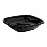 Visions Clear PET Plastic Flat Lid for 8, 12, and 16 oz. Square Bowls - 500/Case