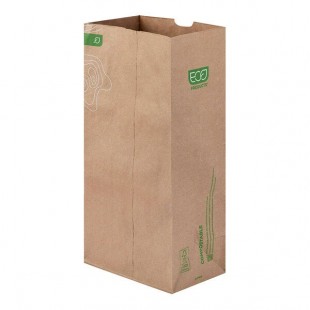 Eco-Products 20 lb. Kraft Compostable Paper Bag - 400/Case Eco-Products 20 lb. Kraft Compostable Paper Bag - 400/Case
