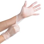 Noble Clear Powdered Disposable 3 Mil Thick Vinyl Gloves for Foodservice - Large - 1,000/Case