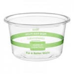 World Centric GreenLight Compliant PLA Plastic Compostable Lid for 8-32 oz. Round Deli Containers - 1,000/Case