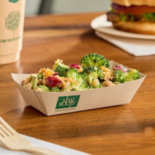New Roots #50 8 oz. Compostable Rectangular Bamboo Food Tray - 1,000/Case