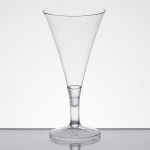 Fineline Tiny Temptations 6414-CL 2 oz. Tiny Barware Clear Plastic 2-Piece Champagne Flute - 120/Case