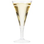Fineline Tiny Temptations 6414-CL 2 oz. Tiny Barware Clear Plastic 2-Piece Champagne Flute - 120/Case