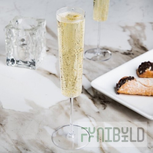 Fineline Renaissance 2807 7 oz. Clear Plastic 1-Piece Champagne Flute - 72/Case