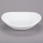 Libbey Porcelana Infinity 10 oz. Bright White Oval Porcelain Bowl - Sample