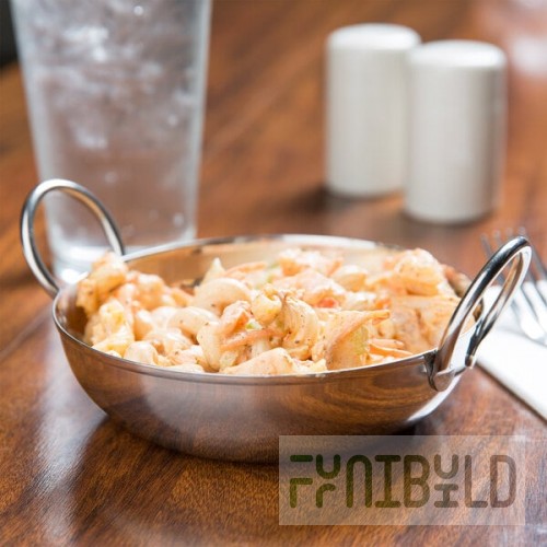 American Metalcraft BD55 18 oz. Stainless Steel Balti Dish - 5 3/4