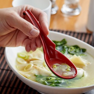 Thunder Group 7100JBR 1 oz. Two-Tone Red and Black Melamine Wonton Soup Spoon - 12/Pack Thunder Group 7100JBR 1 oz. Two-Tone Red and Black Melamine Wonton Soup Spoon - 12/Pack