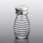 TableCraft Beehive 6 oz. Glass Cheese / Pepper Shaker with Chrome Plated Top - 12/Case TableCraft Beehive 6 oz. Glass Cheese / Pepper Shaker with Chrome Plated Top - 12/Case