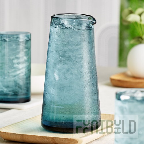 Acopa Pangea 36 oz. Blue Glass Carafe - 9/Case