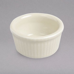Hall China from Steelite International HL8340AWHA Ivory (American White) 2.75 oz. Fluted Ramekin - 36/Case Hall China from Steelite International HL8340AWHA Ivory (American White) 2.75 oz. Fluted Ramekin - 36/Case