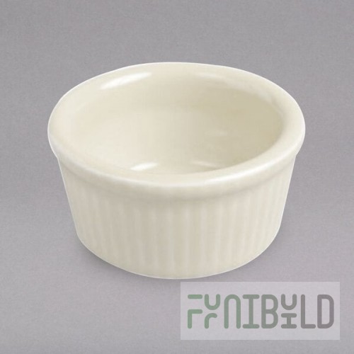 Hall China from Steelite International HL8340AWHA Ivory (American White) 2.75 oz. Fluted Ramekin - 36/Case