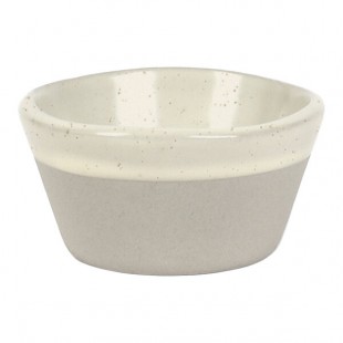 Front of the House Mezze® 2 oz. Sesame Two-Tone Round Porcelain Ramekin - 12/Case