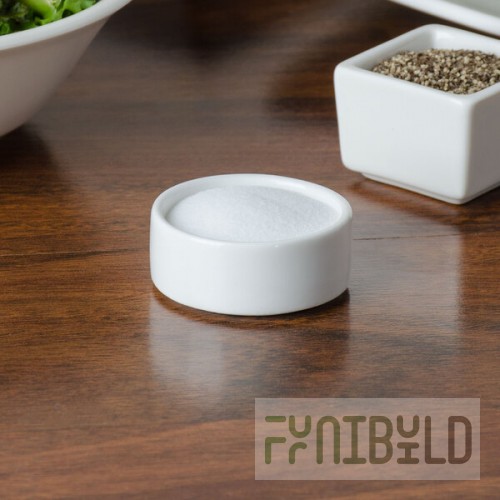 American Metalcraft PSLT17 0.5 oz. White Round Porcelain Salt and Pepper Dish