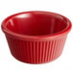Acopa 3 oz. Red Smooth Melamine Ramekin - 12/Case