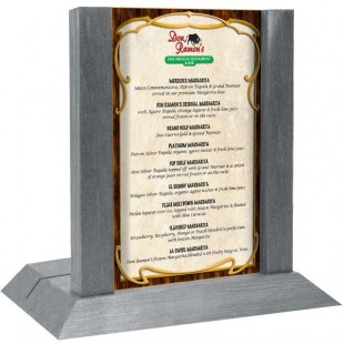 Menu Solutions WDAFR-B Ash Wood Menu Holder / Tent with 5