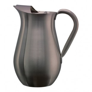Service Ideas 67.6 oz. Dark Tungsten Stainless Steel Bell Pitcher with Guard WPB2BSDT