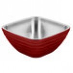 Vollrath 4763715 Double Wall Square Beehive 8.2 Qt. Serving Bowl - Dazzle Red