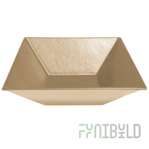 G.E.T. Enterprises BSD16-MOD-LT Bugambilia 13.5 Qt. Smooth MOD Finish Latte Resin-Coated Aluminum XL Deep Square Bowl
