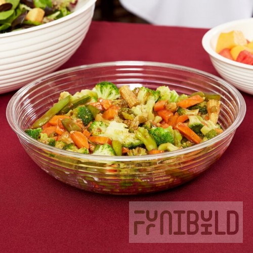 Cambro RSB10CW135 3.2 Qt. Clear Camwear® Round Ribbed Bowl