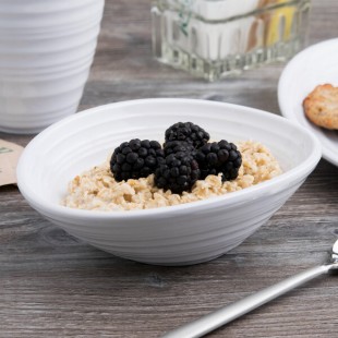Elite Global Solutions DS63-W Swirl 12 oz. White Oblong Melamine Bowl - 6/Case