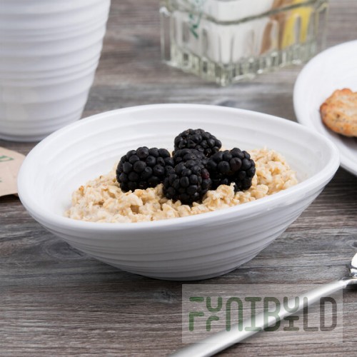 Elite Global Solutions DS63-W Swirl 12 oz. White Oblong Melamine Bowl - 6/Case