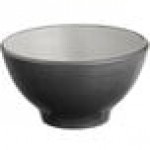 Acopa Apollo 8 oz. Matte Gray and Black Melamine Bowl - 12/Pack
