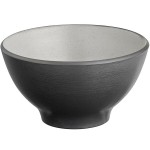 Acopa Apollo 8 oz. Matte Gray and Black Melamine Bowl - 12/Pack