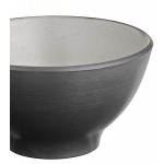 Acopa Apollo 8 oz. Matte Gray and Black Melamine Bowl - 12/Pack