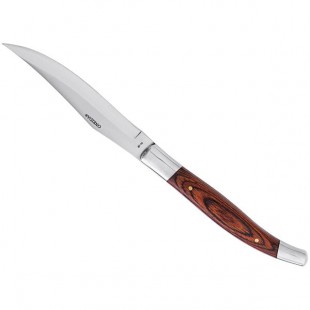 Oneida by 1880 Hospitality B907KSSZ Stainless Steel Smooth Edge Steak Knife with Rustic Wood Handle - 12/Case Oneida by 1880 Hospitality B907KSSZ Stainless Steel Smooth Edge Steak Knife with Rustic Wood Handle - 12/Case