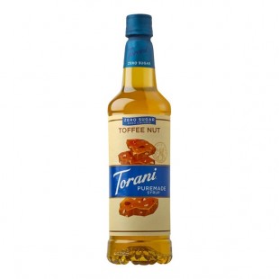 Torani Puremade Sugar-Free Toffee Nut Flavoring Syrup 750 mL Plastic Bottle
