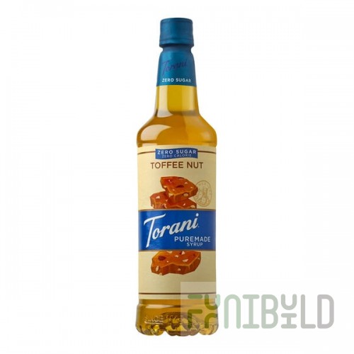 Torani Puremade Sugar-Free Toffee Nut Flavoring Syrup 750 mL Plastic Bottle