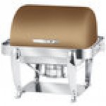 Eastern Tabletop 3117RZ Park Avenue 4 Qt. Rectangular Bronze Coated Stainless Steel Roll Top Chafer