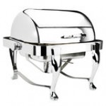 Eastern Tabletop 3117RZ Park Avenue 4 Qt. Rectangular Bronze Coated Stainless Steel Roll Top Chafer