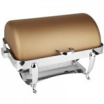 Eastern Tabletop 3117RZ Park Avenue 4 Qt. Rectangular Bronze Coated Stainless Steel Roll Top Chafer