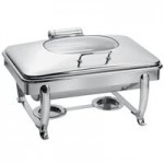 Eastern Tabletop 3117RZ Park Avenue 4 Qt. Rectangular Bronze Coated Stainless Steel Roll Top Chafer