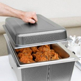 Sterno Full Size Silver Vein Fold Away Chafer with Lid and Full Size Pan Sterno Full Size Silver Vein Fold Away Chafer with Lid and Full Size Pan