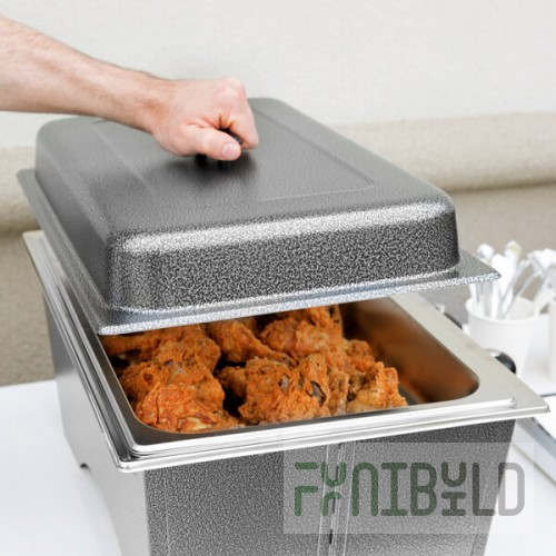 Sterno Full Size Silver Vein Fold Away Chafer with Lid and Full Size Pan