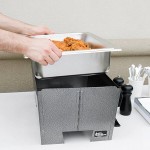Sterno Full Size Silver Vein Fold Away Chafer with Lid and Full Size Pan Sterno Full Size Silver Vein Fold Away Chafer with Lid and Full Size Pan