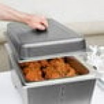 Sterno Full Size Silver Vein Fold Away Chafer with Lid and Full Size Pan Sterno Full Size Silver Vein Fold Away Chafer with Lid and Full Size Pan